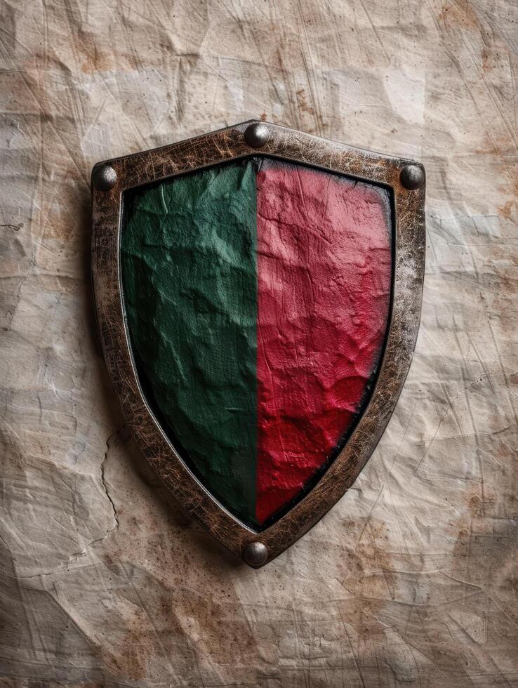 Vintage shield with contrasting colors photo