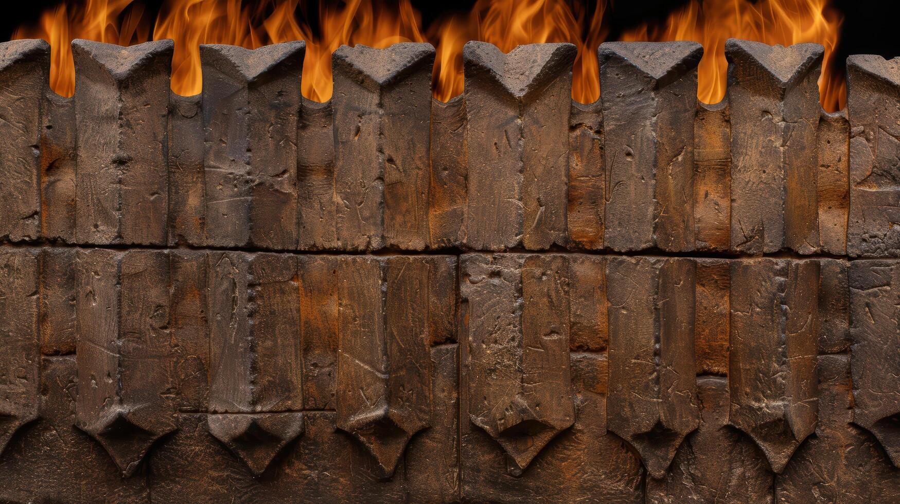 Blazing fire in a fireplace photo