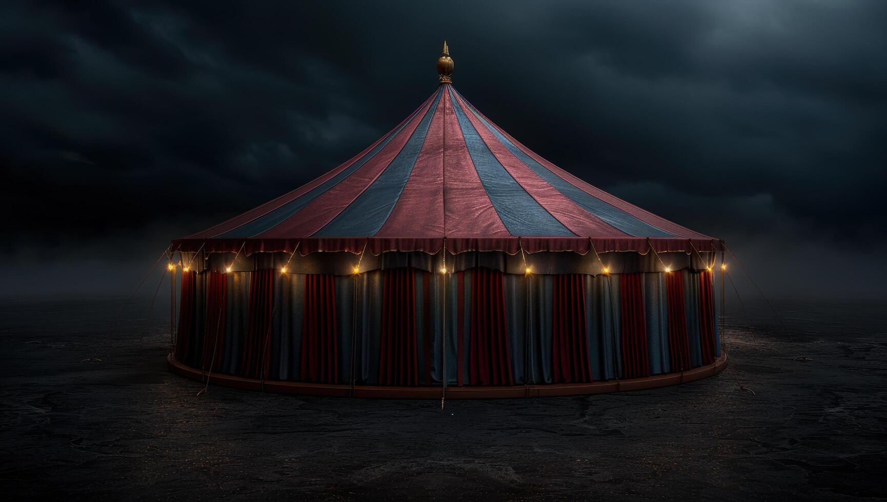 Mysterious circus tent in the dark night photo