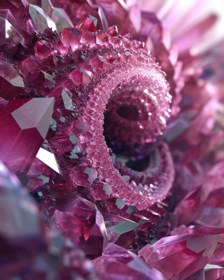 Vibrant pink crystal cluster photo
