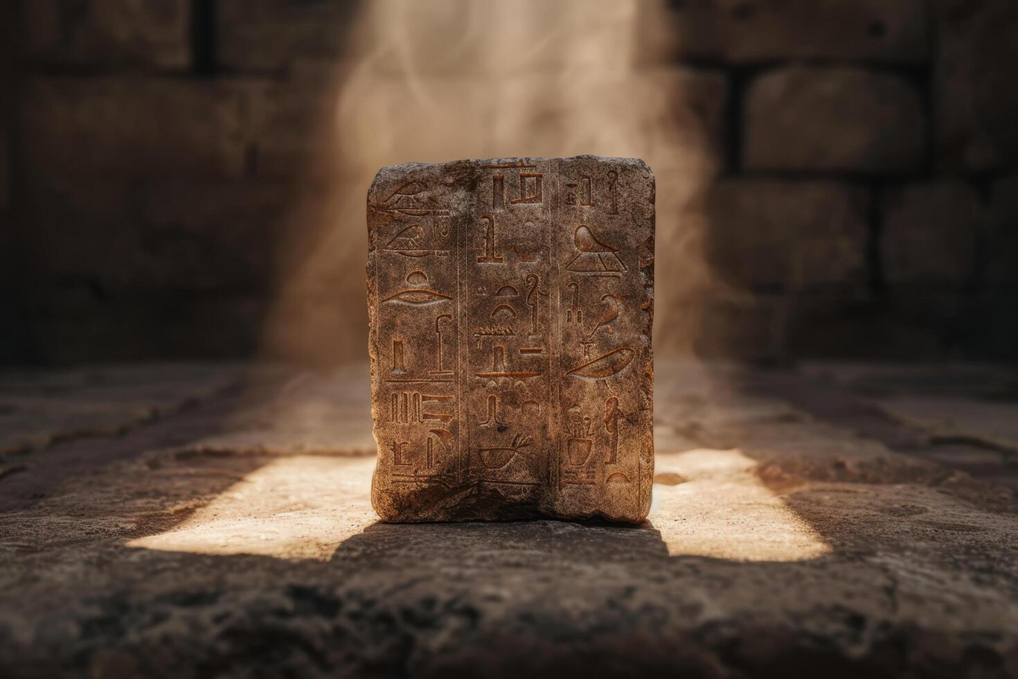ancient egyptian hieroglyphic stone tablet photo