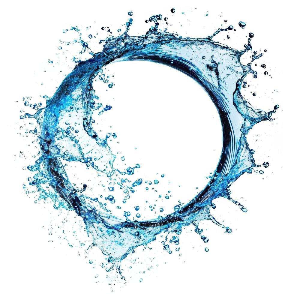 Splash of water in a circular shape photo