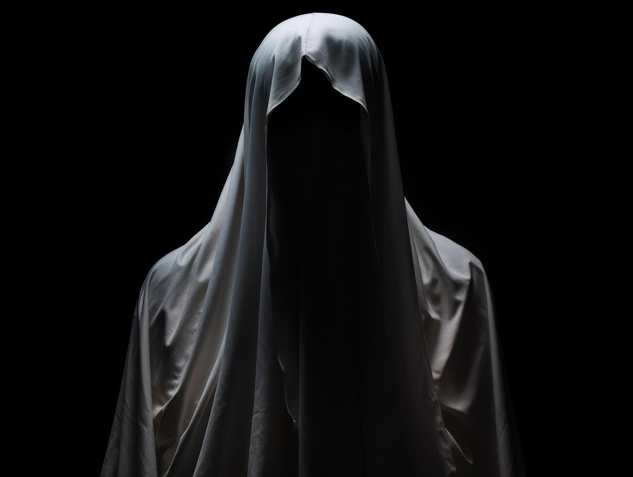 Mysterious figure in dark cloak photo