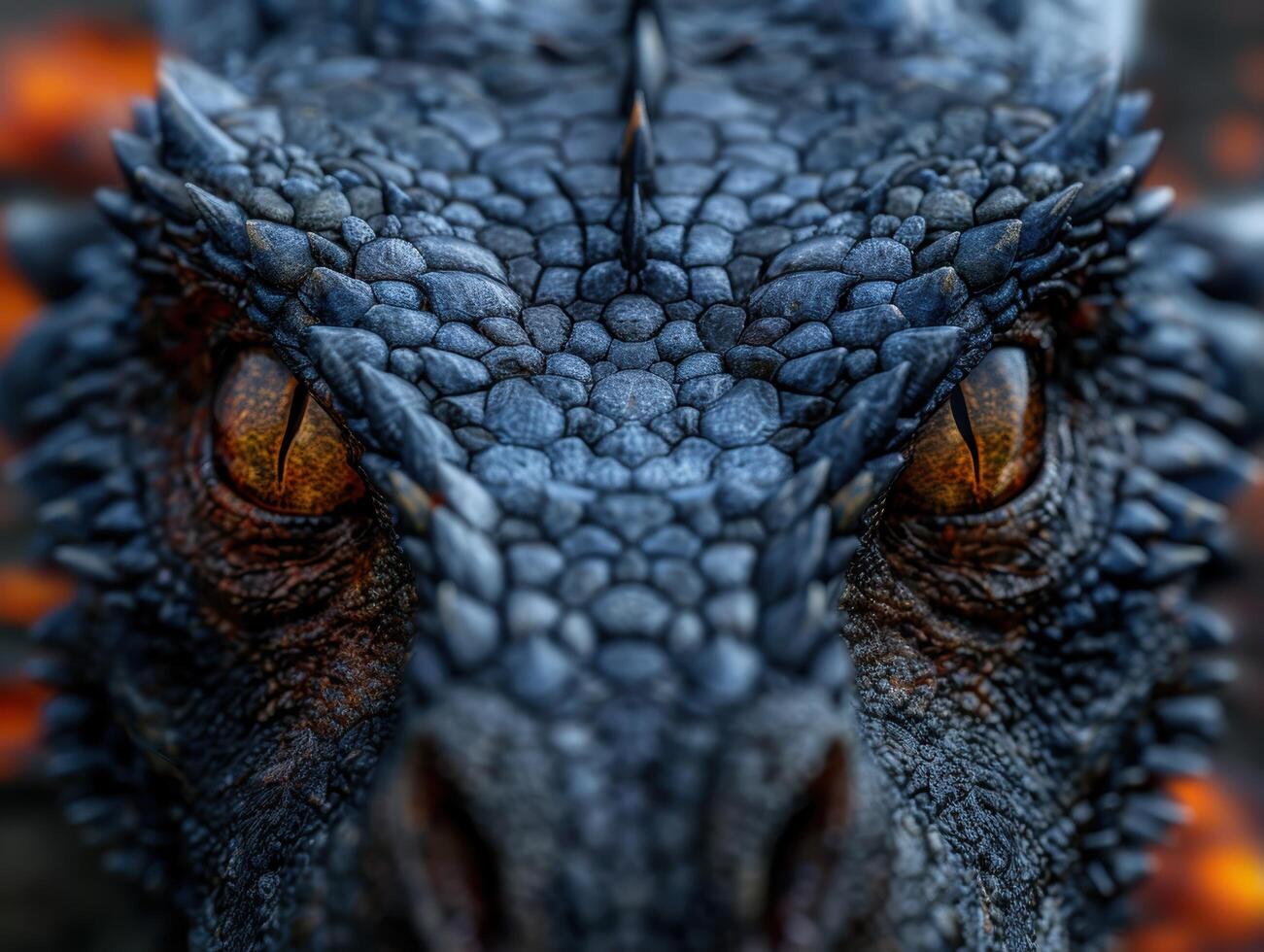Closeup of a dragons scaly face photo