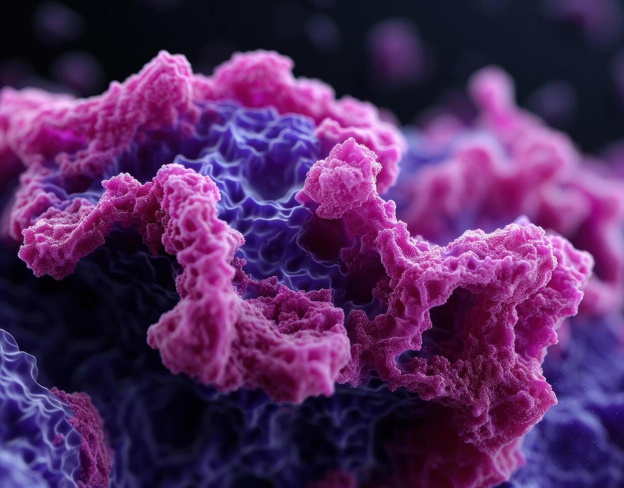 Vibrant pink and purple coral like formations photo