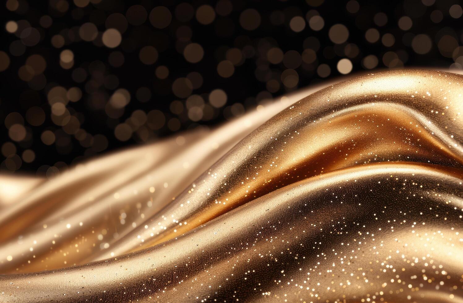 Shimmering golden fabric with sparkling details photo