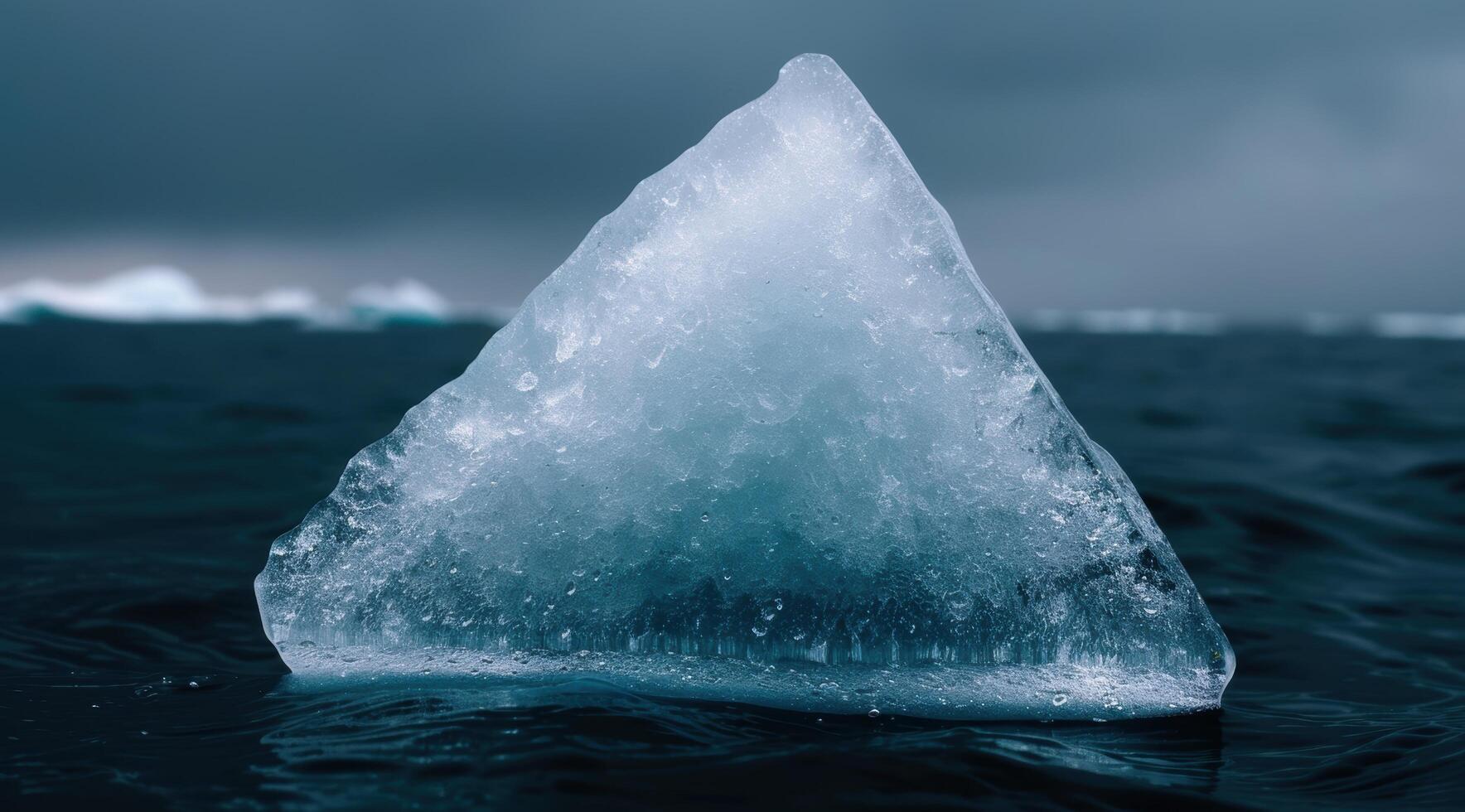 Majestic Iceberg Floating in Stormy Ocean photo