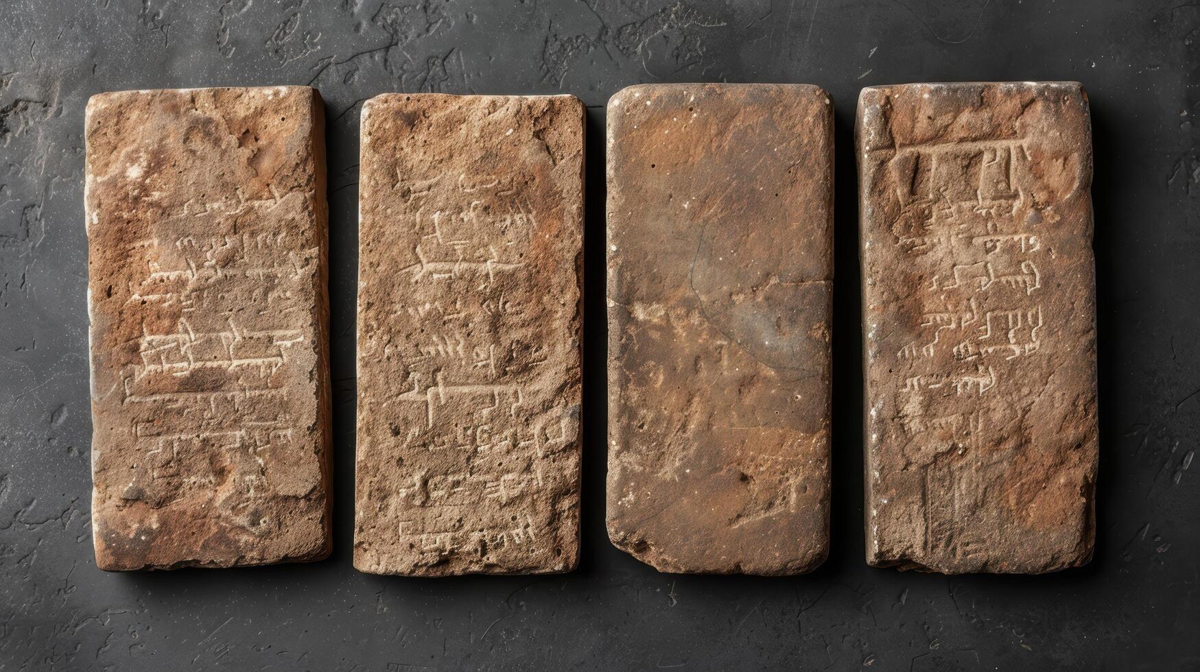 ancient clay tablets with cuneiform writing photo