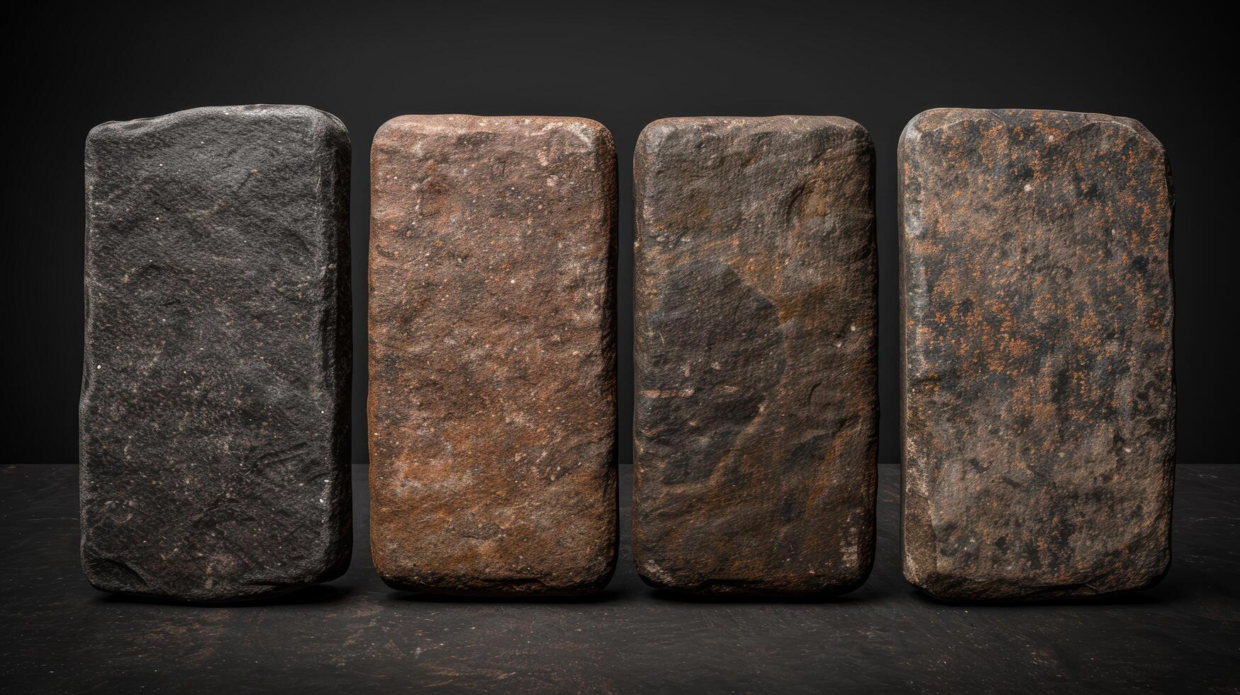 Rugged stone bricks in various shades photo