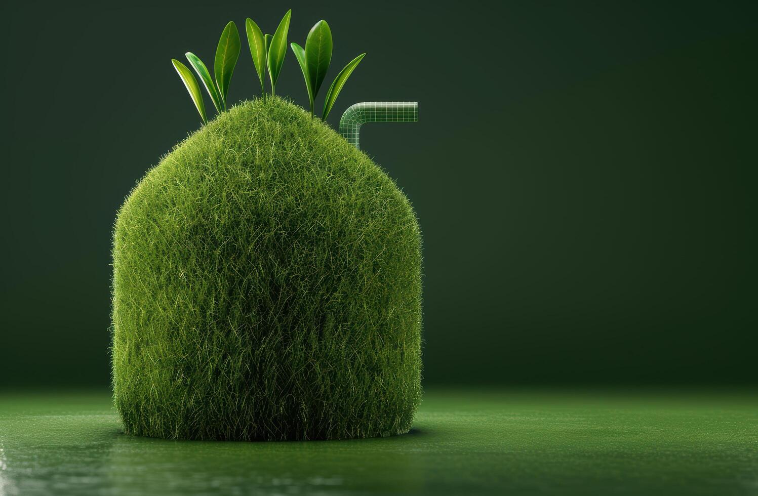 Lush green energy efficient home concept photo