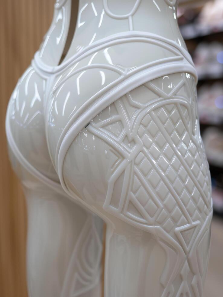 Intricate glass vase with geometric patterns photo