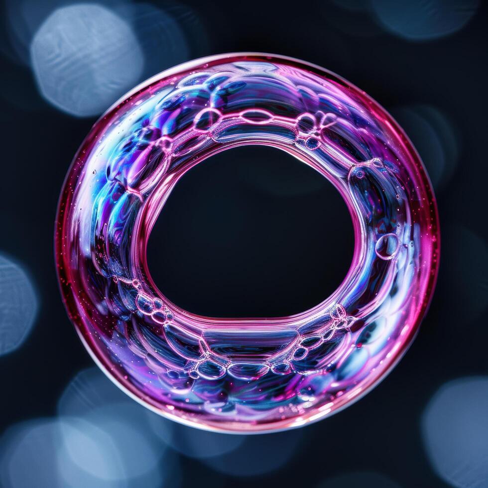Colorful abstract glass sphere photo