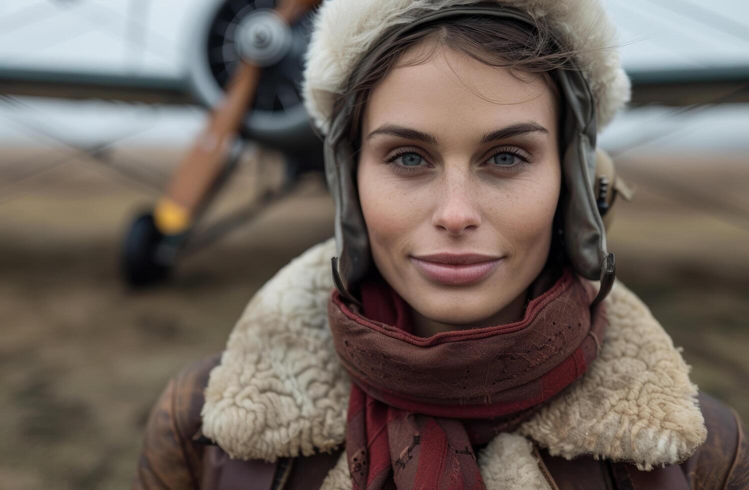 Portrait of a woman in winter clothing photo