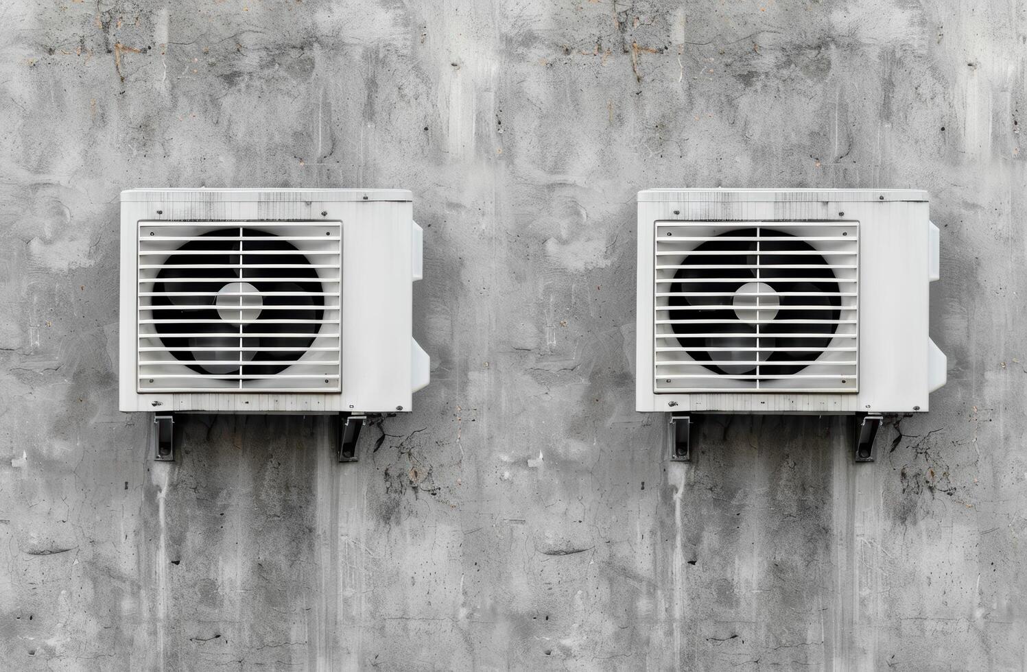 air conditioning units on concrete wall photo
