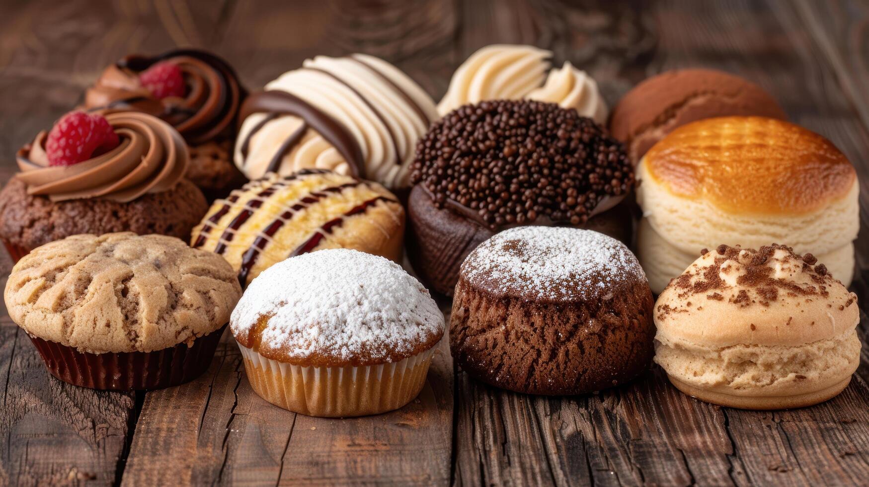 Assortment of delicious homemade baked goods photo