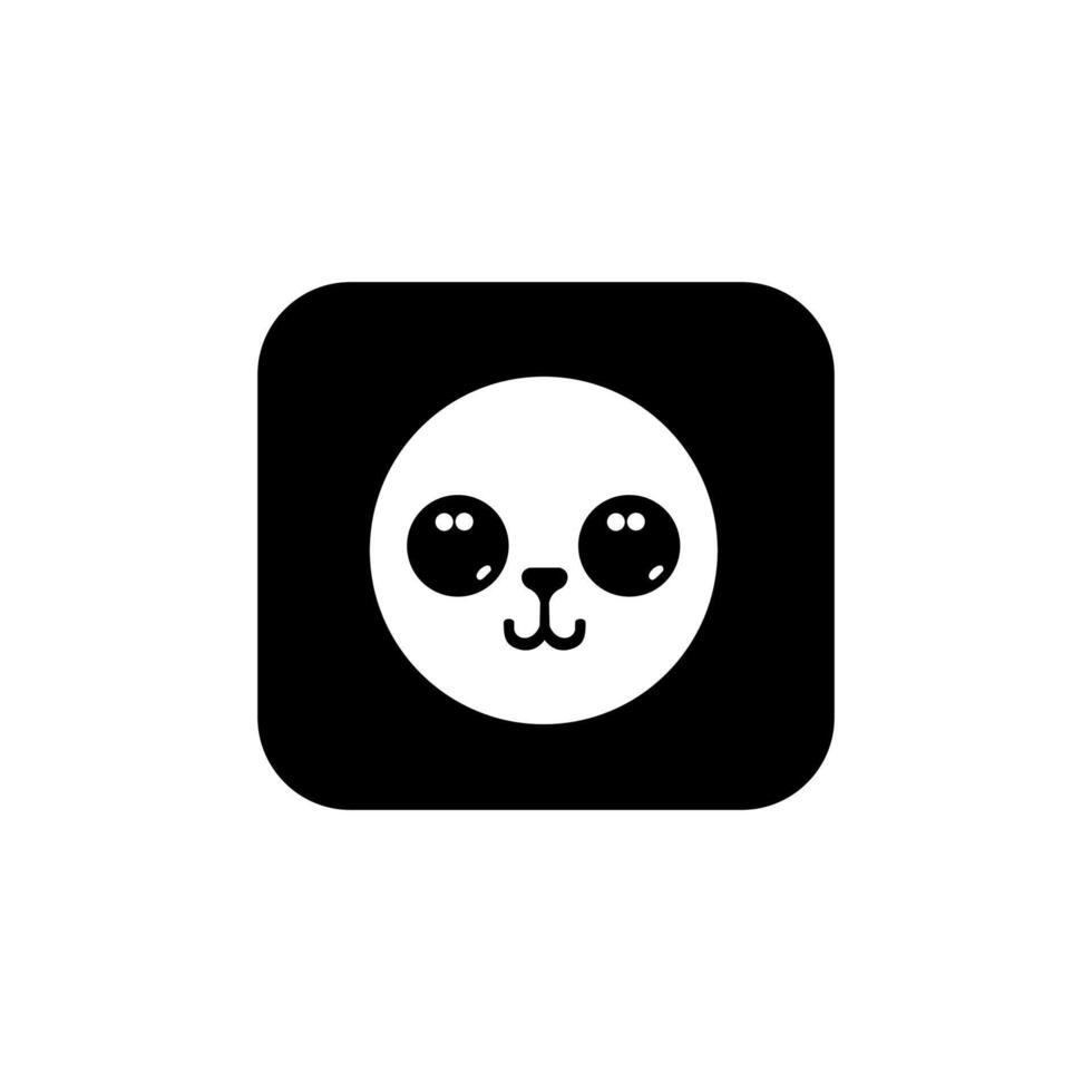 Cute panda head illustration design in white background vector