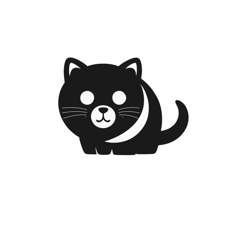 black cat in white background vector