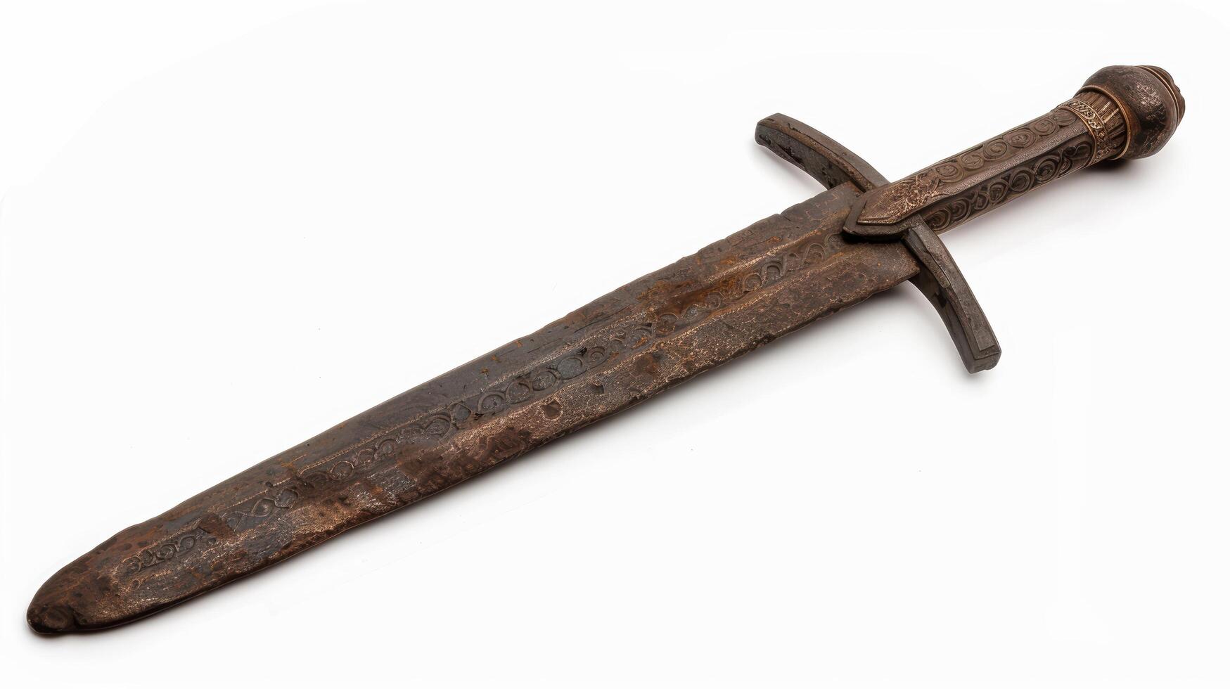 Antique dagger with ornate handle photo