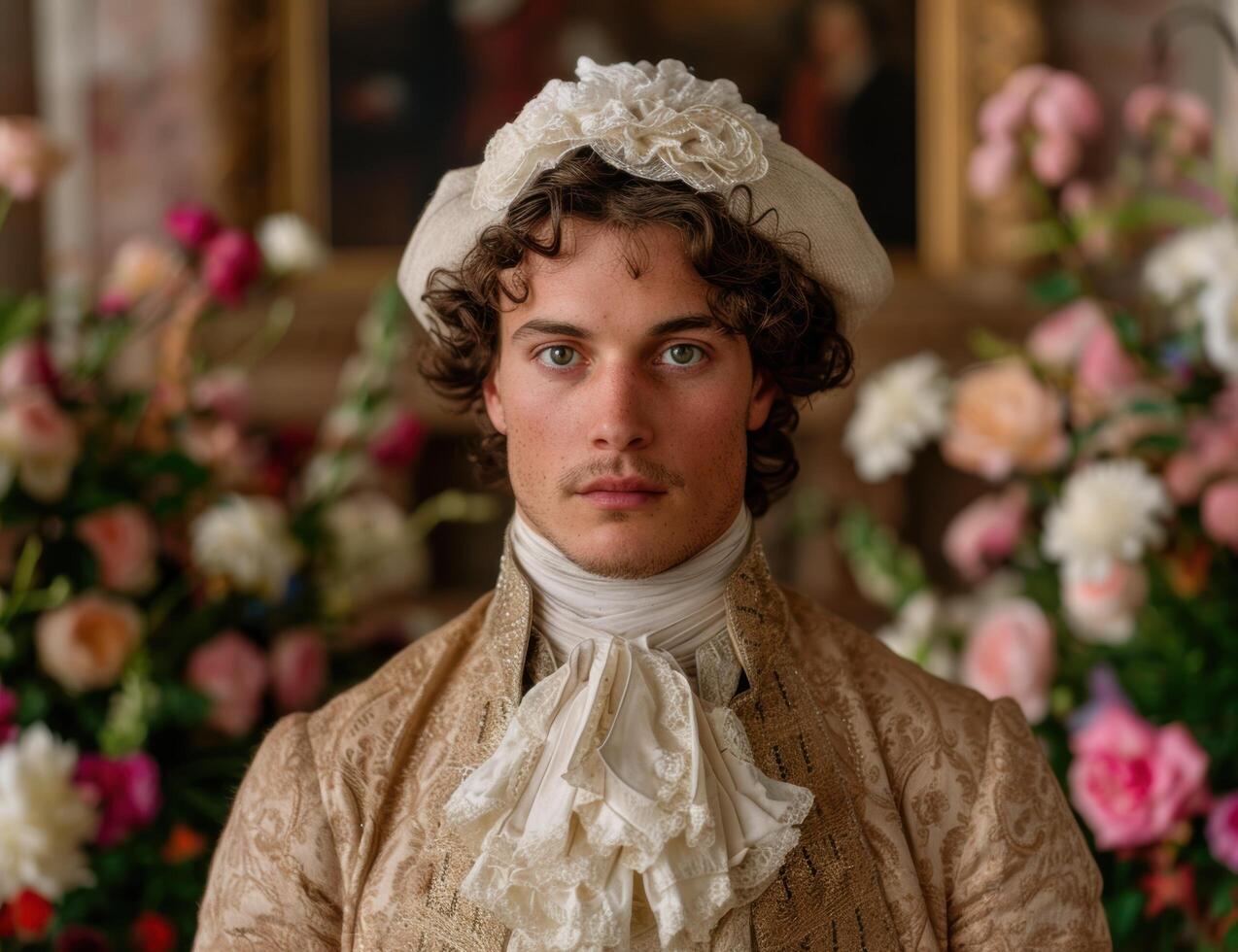 elegant man in historical costume photo