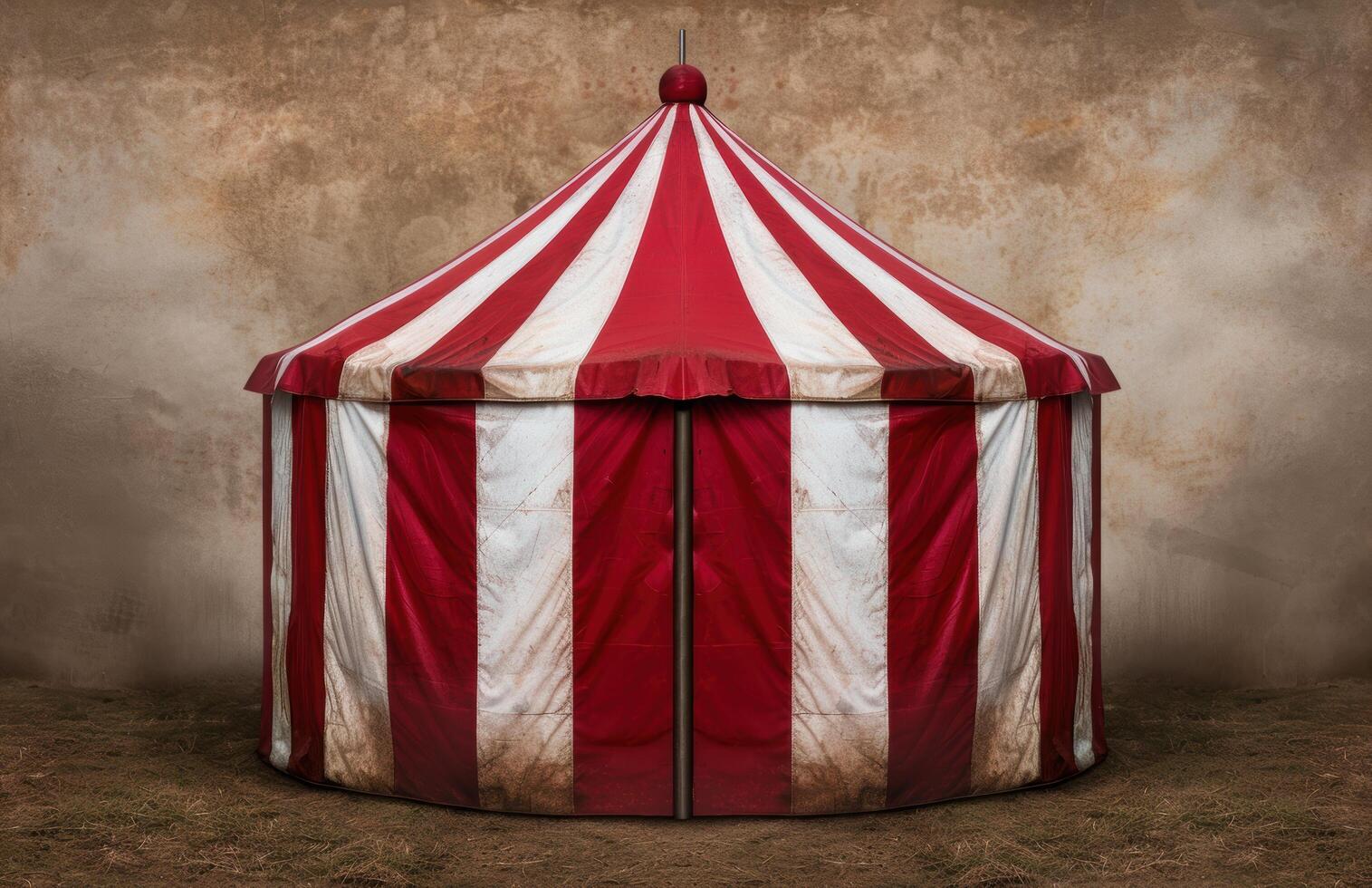 Vintage red and white striped circus tent photo