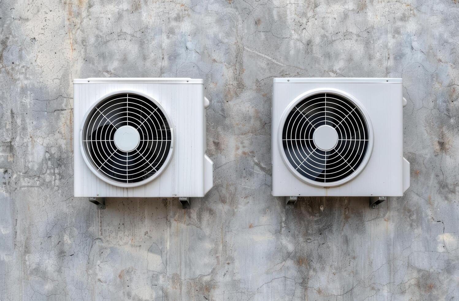 air conditioning units on concrete wall photo