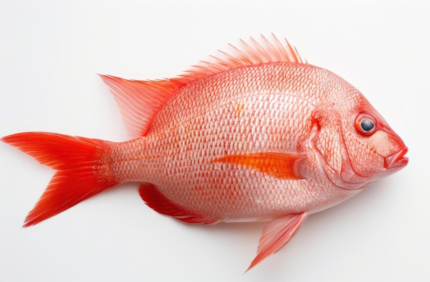Vibrant red fish with striking scales and fins photo