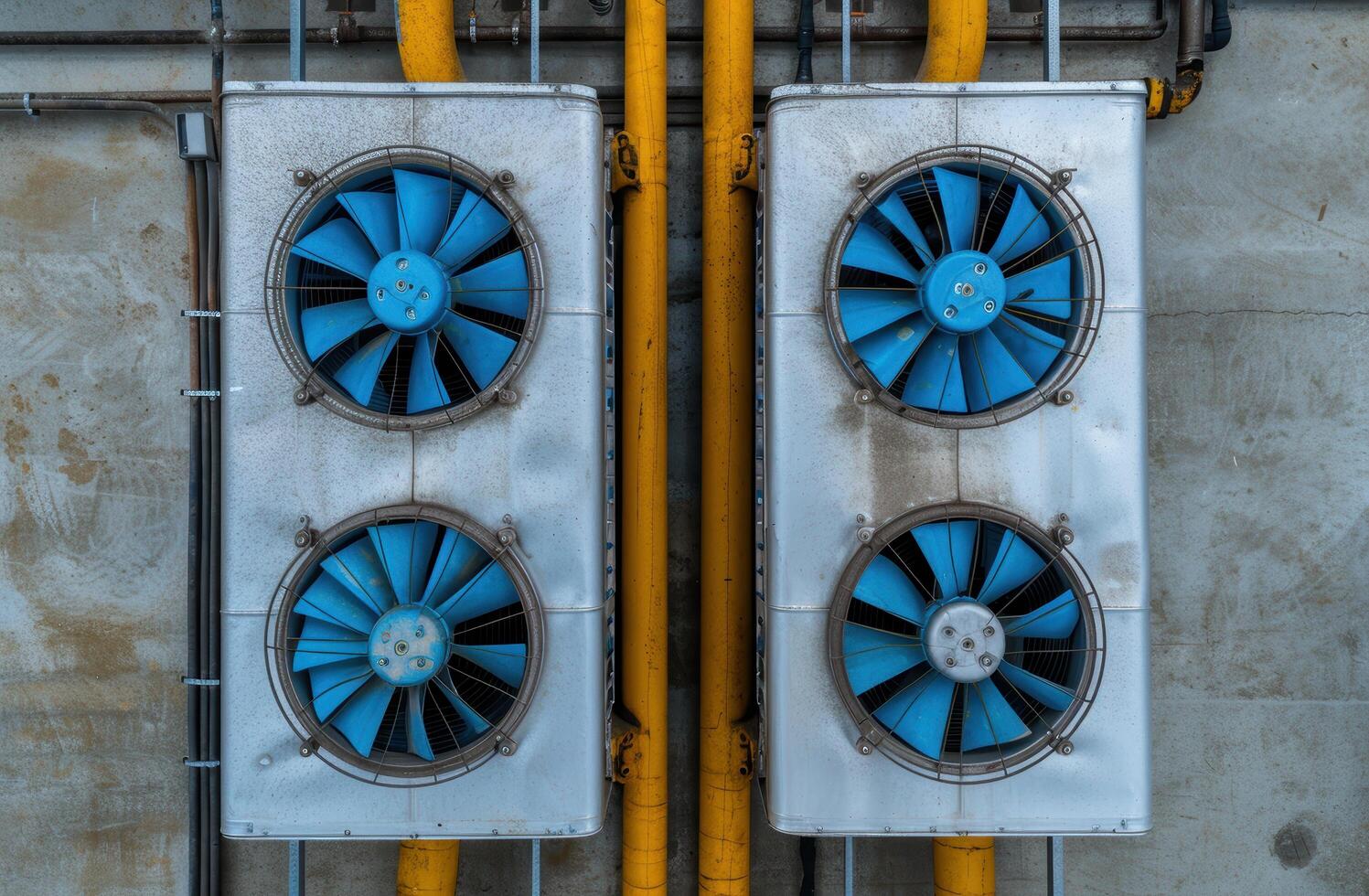 industrial ventilation fans in a factory photo