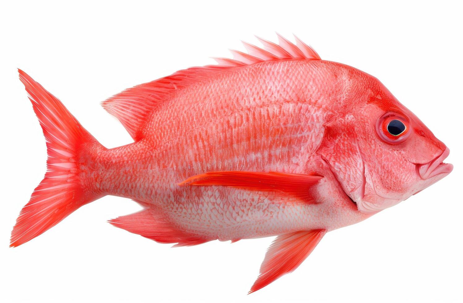 Vibrant red tropical fish photo