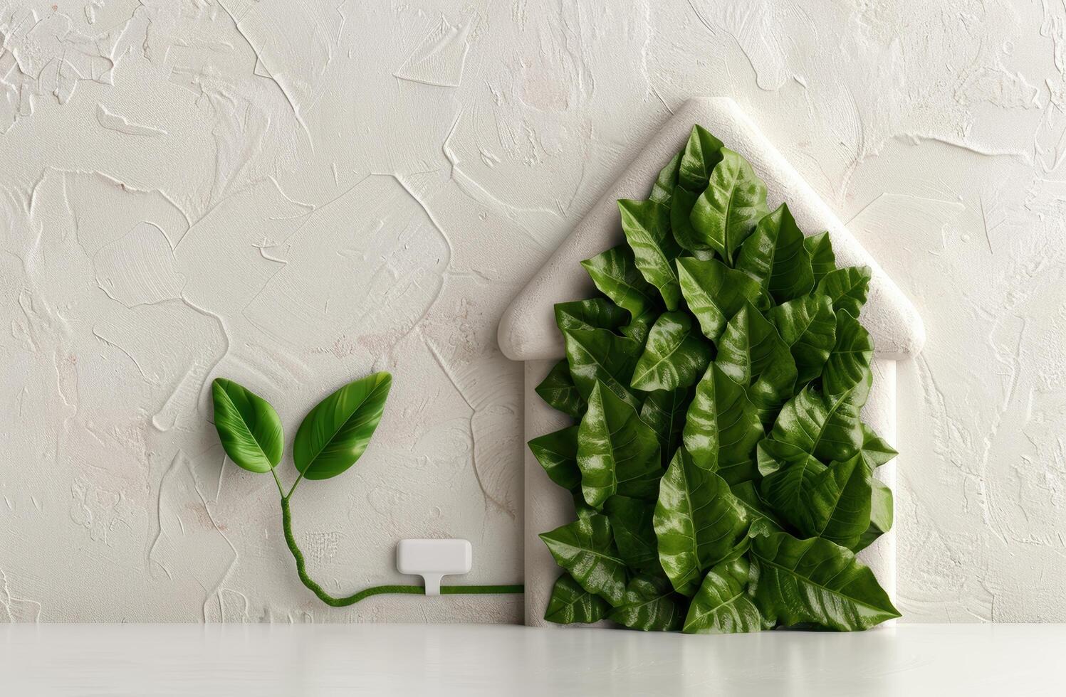 fresh green leaves on white background photo