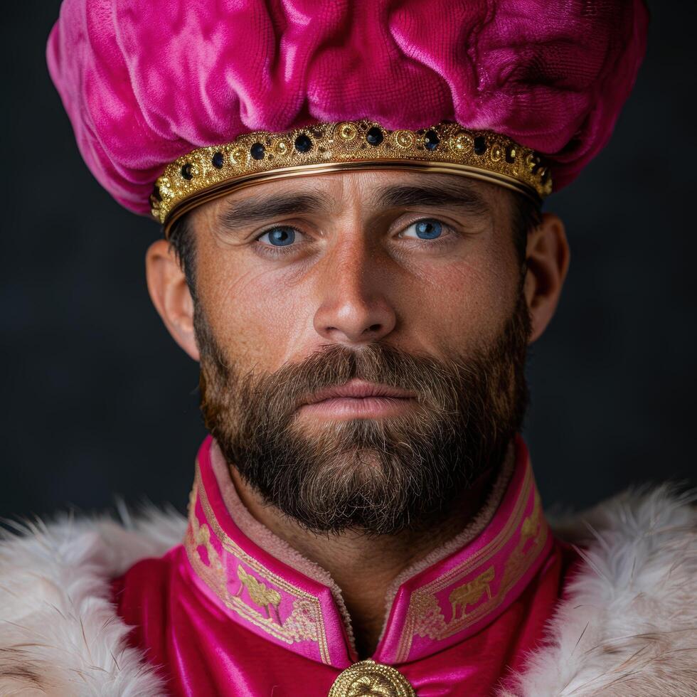 Regal and Ornate Portrait of a Bearded Man photo