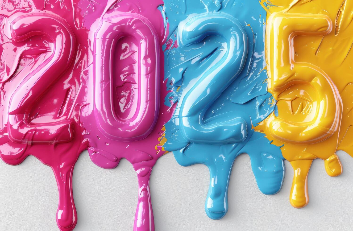 colorful inflatable balloons with numbers 20 and 25 photo