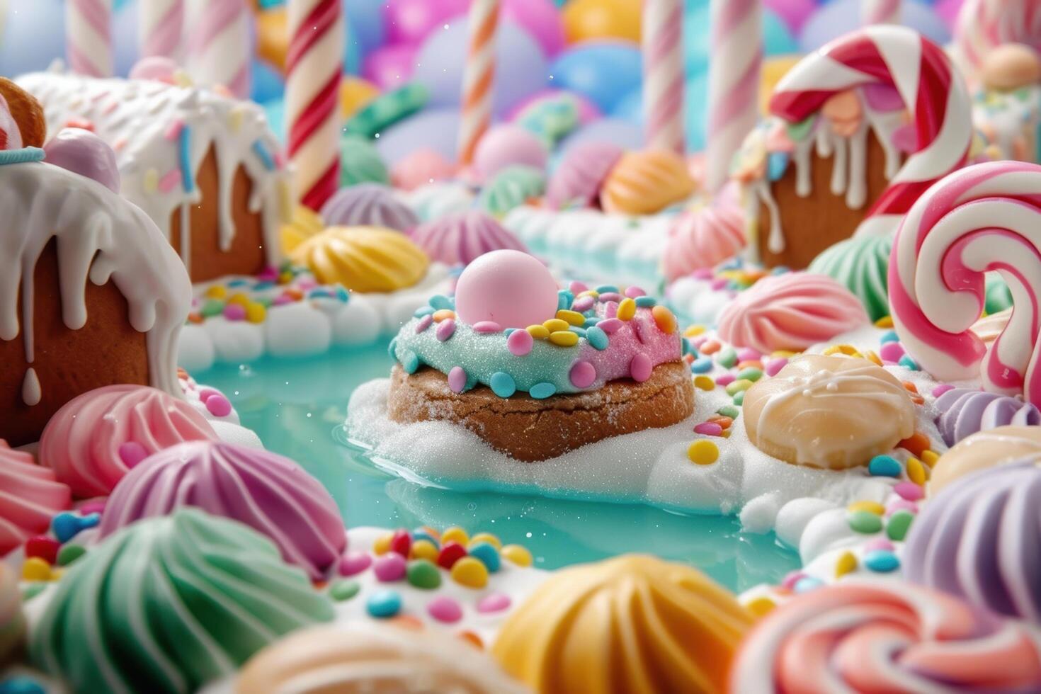 Colorful candy and sweets background photo