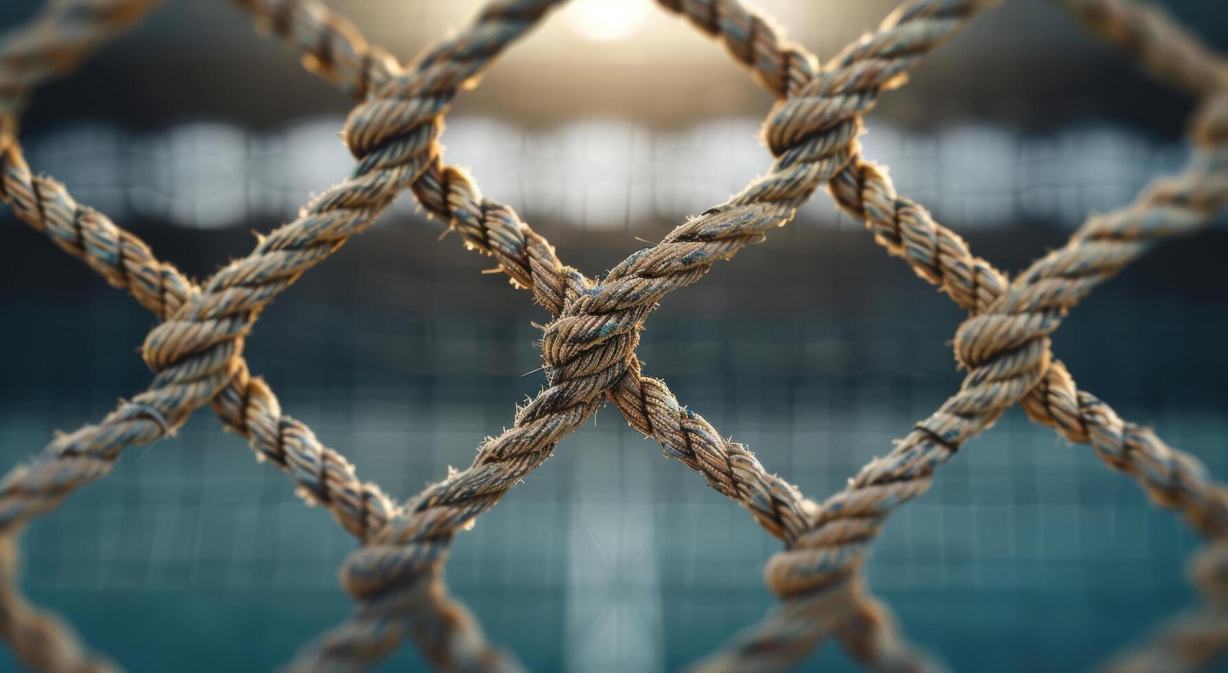 Intricate rope pattern with blurred background photo