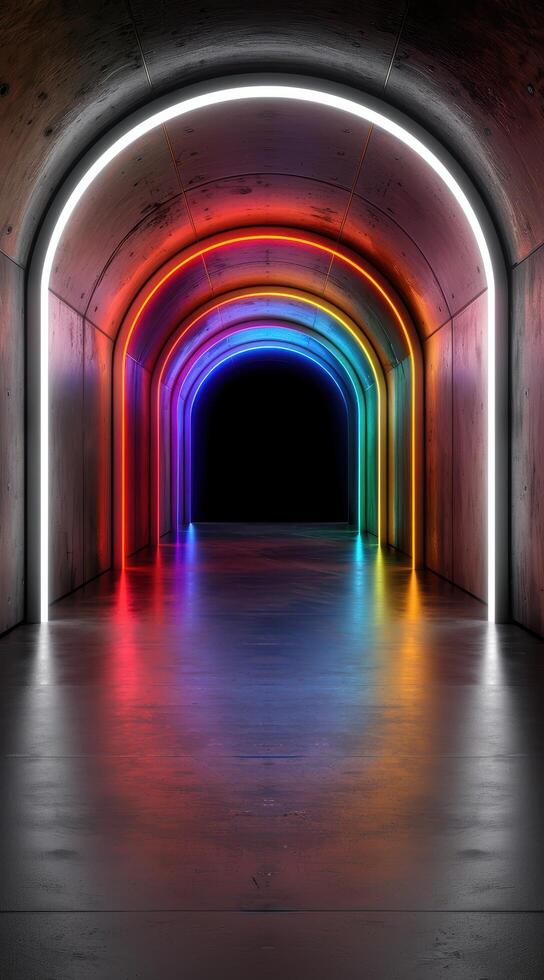 Vibrant Neon Tunnel photo