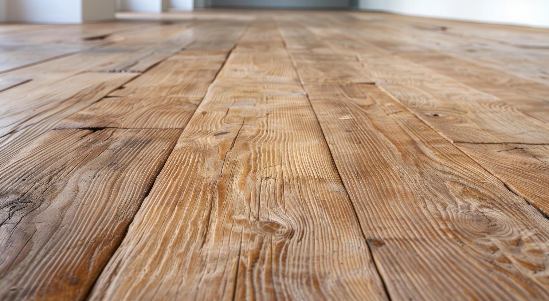 Rustic wooden floor planks photo