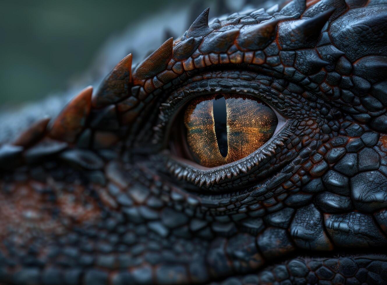Detailed close up of a dragons eye photo