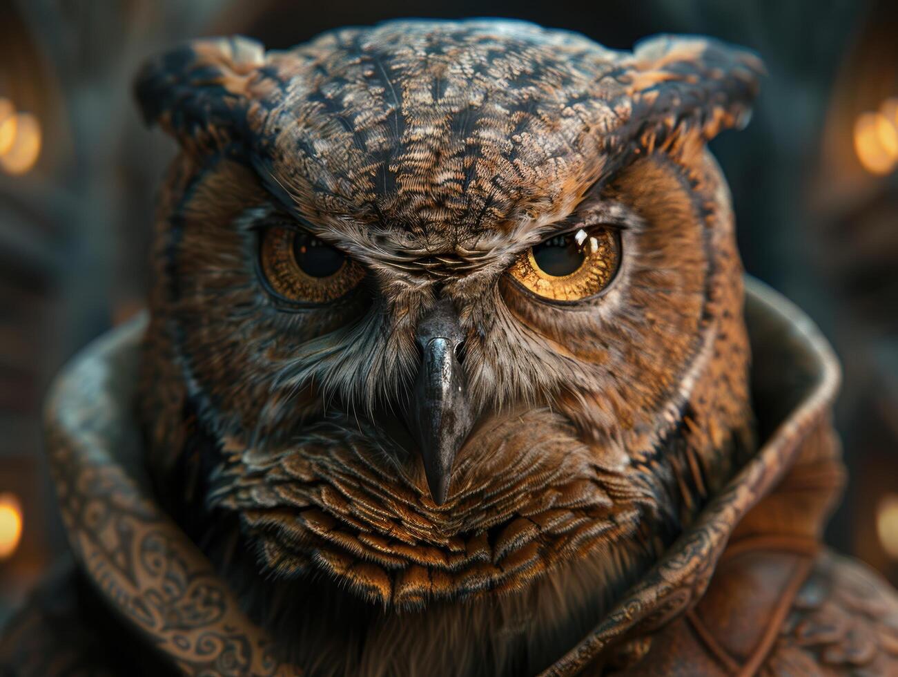 close up portrait of a majestic owl photo