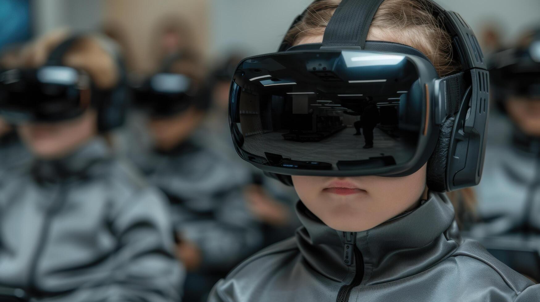 person wearing virtual reality headset photo