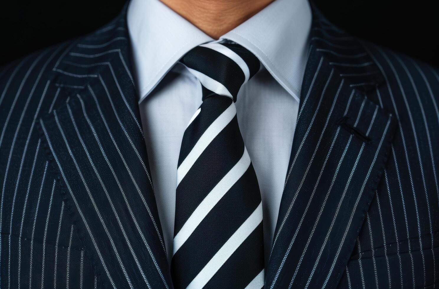 close up of a businessmans suit and tie photo