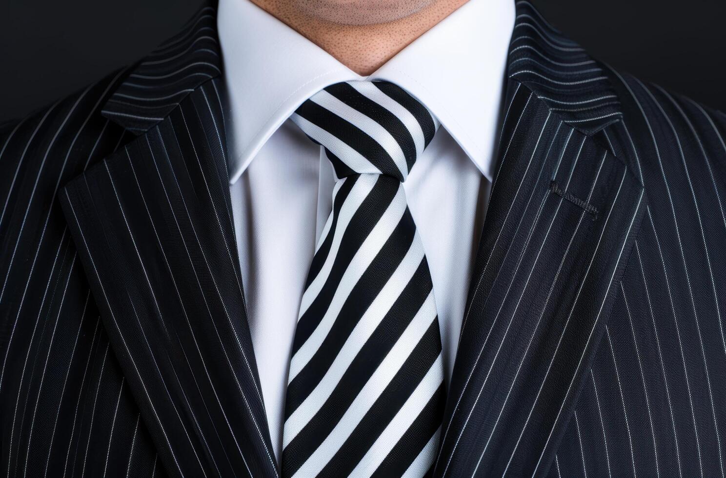 Formal business attire with striped tie photo