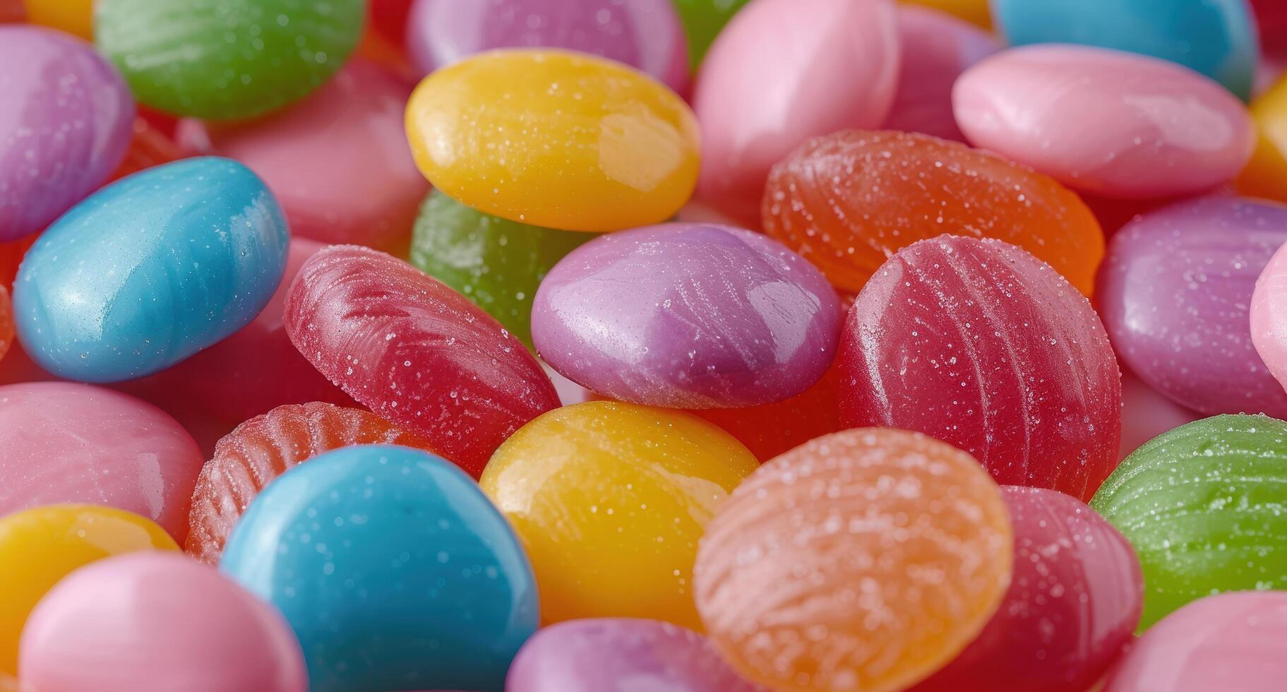 Assortment of colorful gummy candies photo