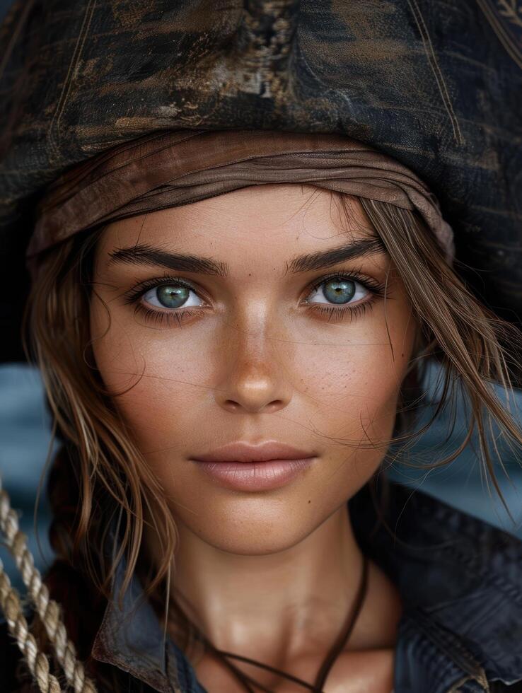 Captivating portrait of a mysterious woman photo