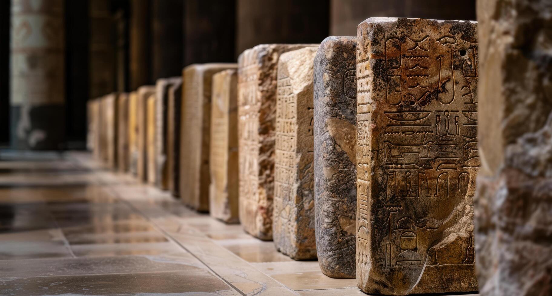 ancient egyptian hieroglyphic stone tablets photo