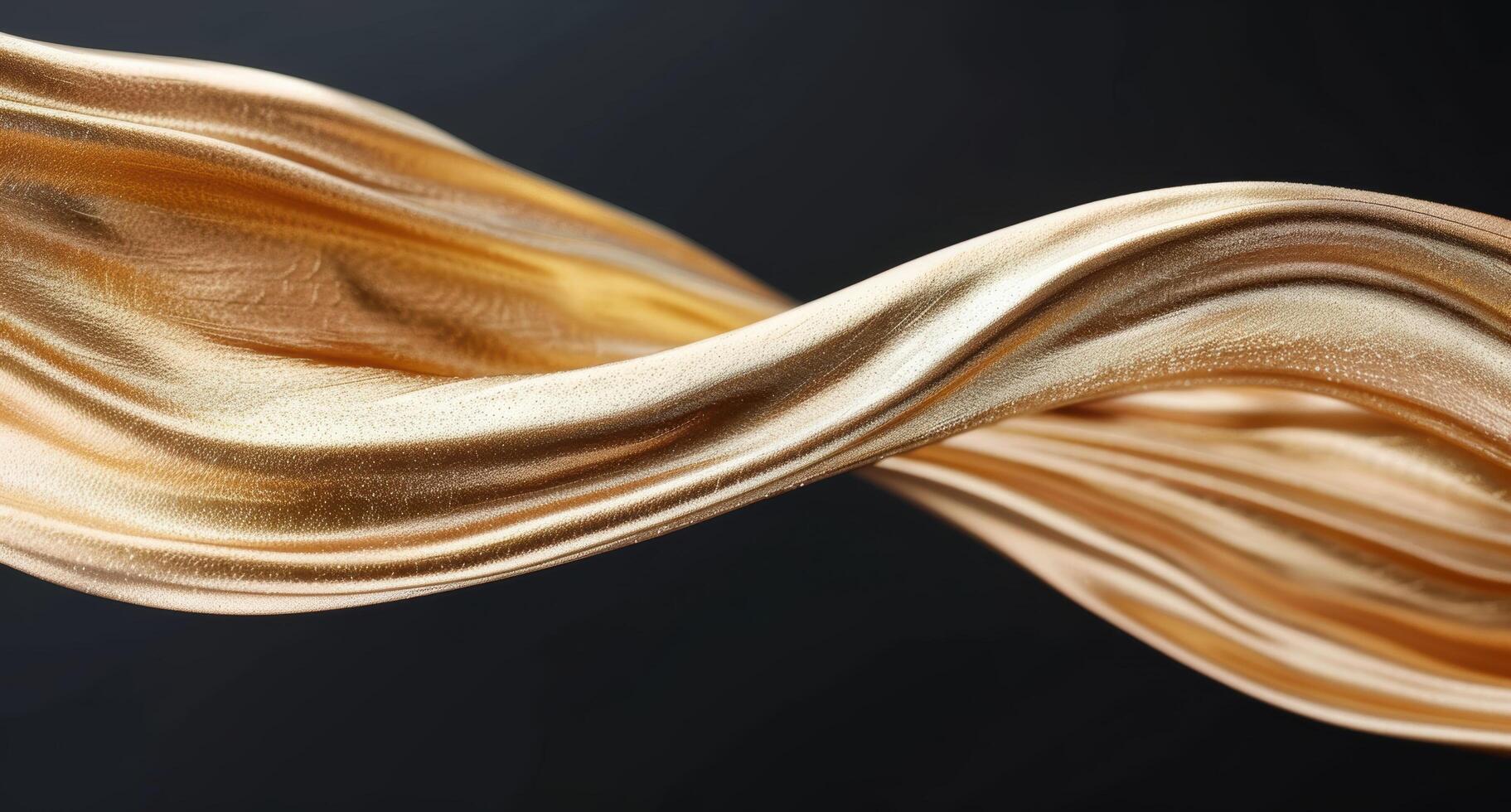 Flowing golden fabric abstract background photo