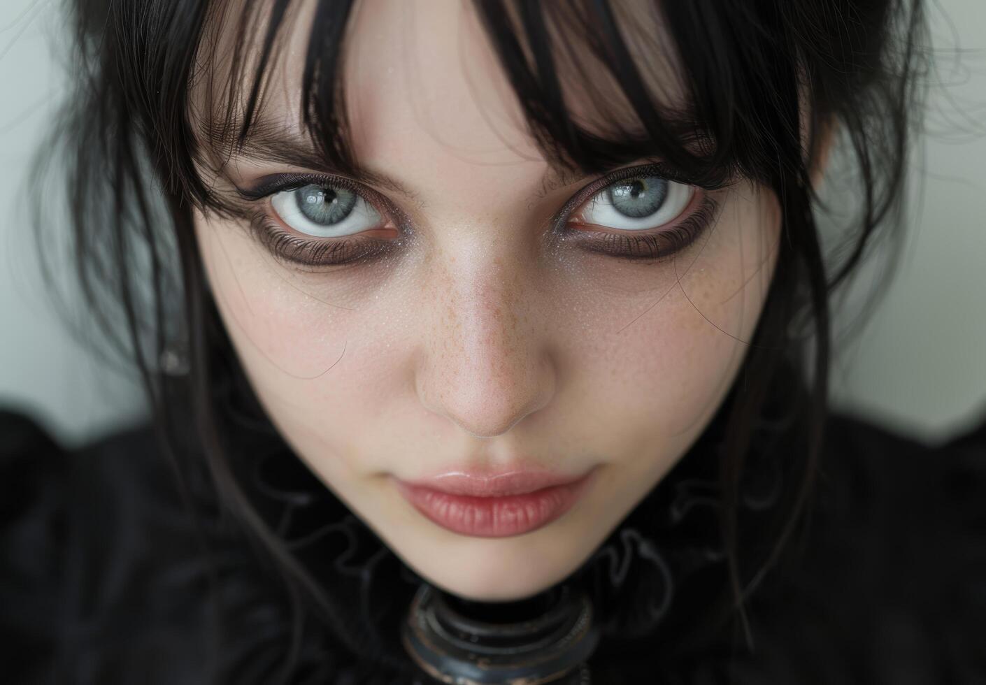 Intense gaze of a mysterious woman photo
