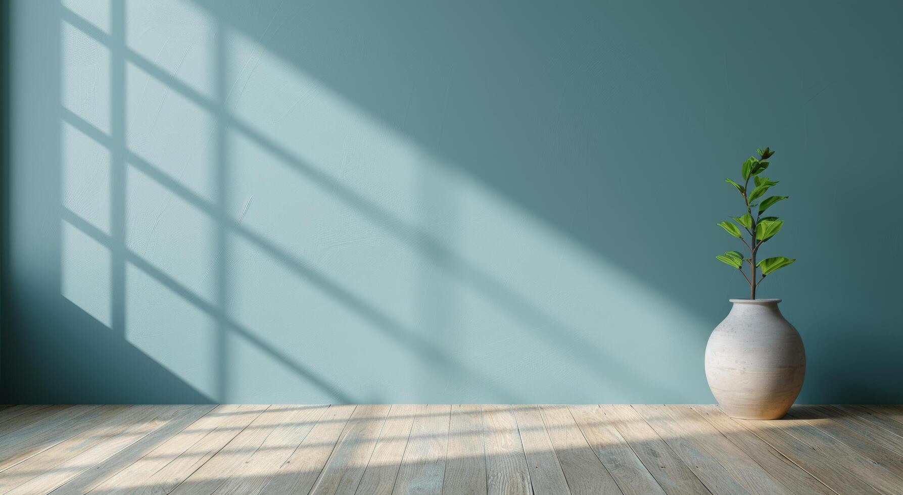 Minimalist indoor plant decor in natural light photo