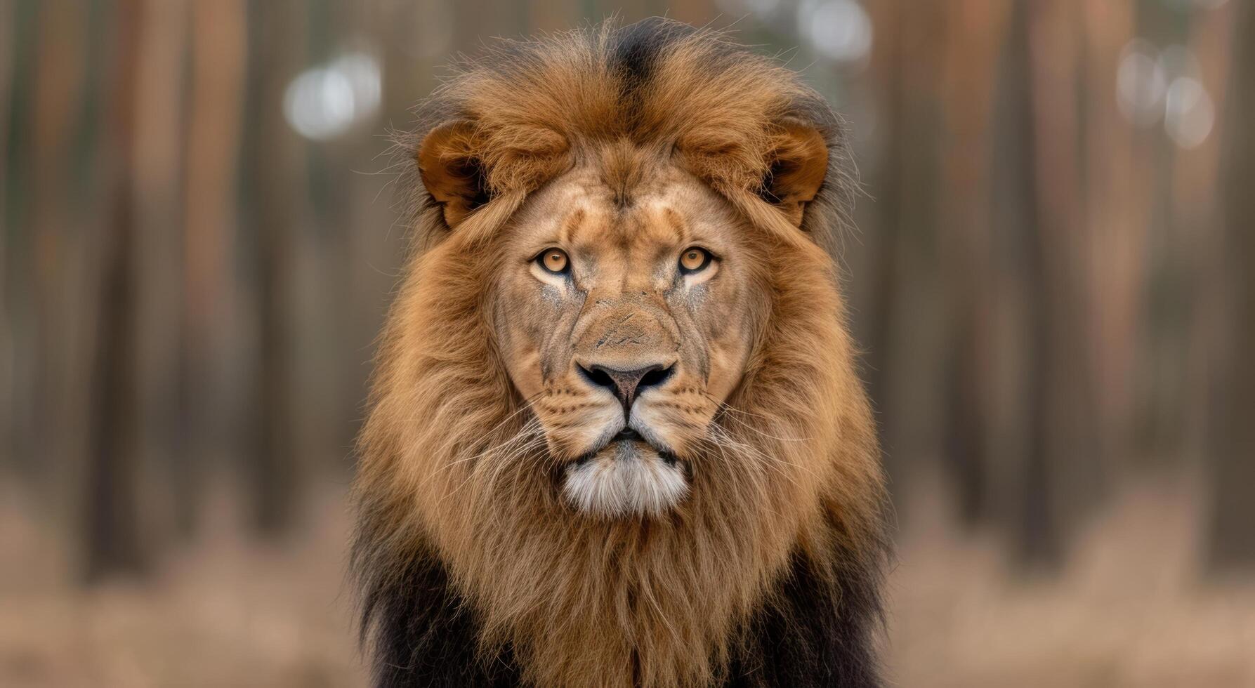 Majestic lion with piercing eyes photo