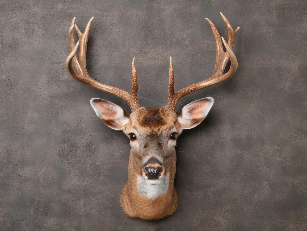 Majestic deer head mounted on wall photo