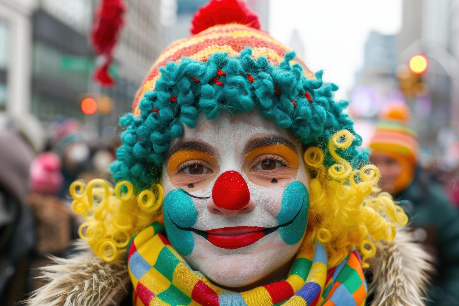 Colorful clown with a big smile photo
