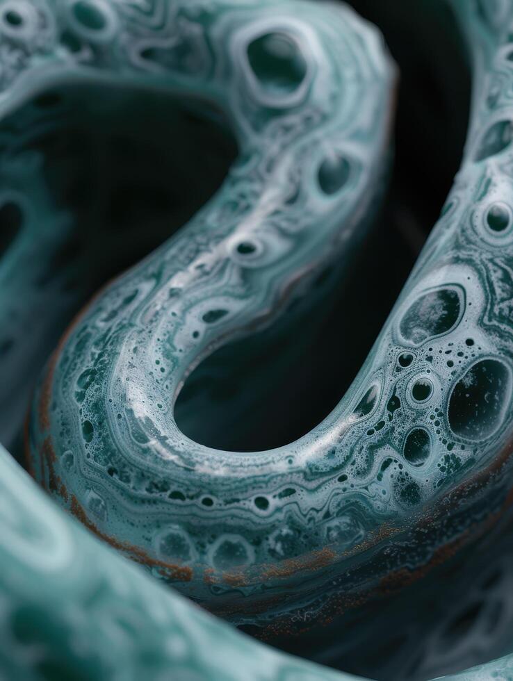 Intricate Swirling Patterns in Malachite Stone photo
